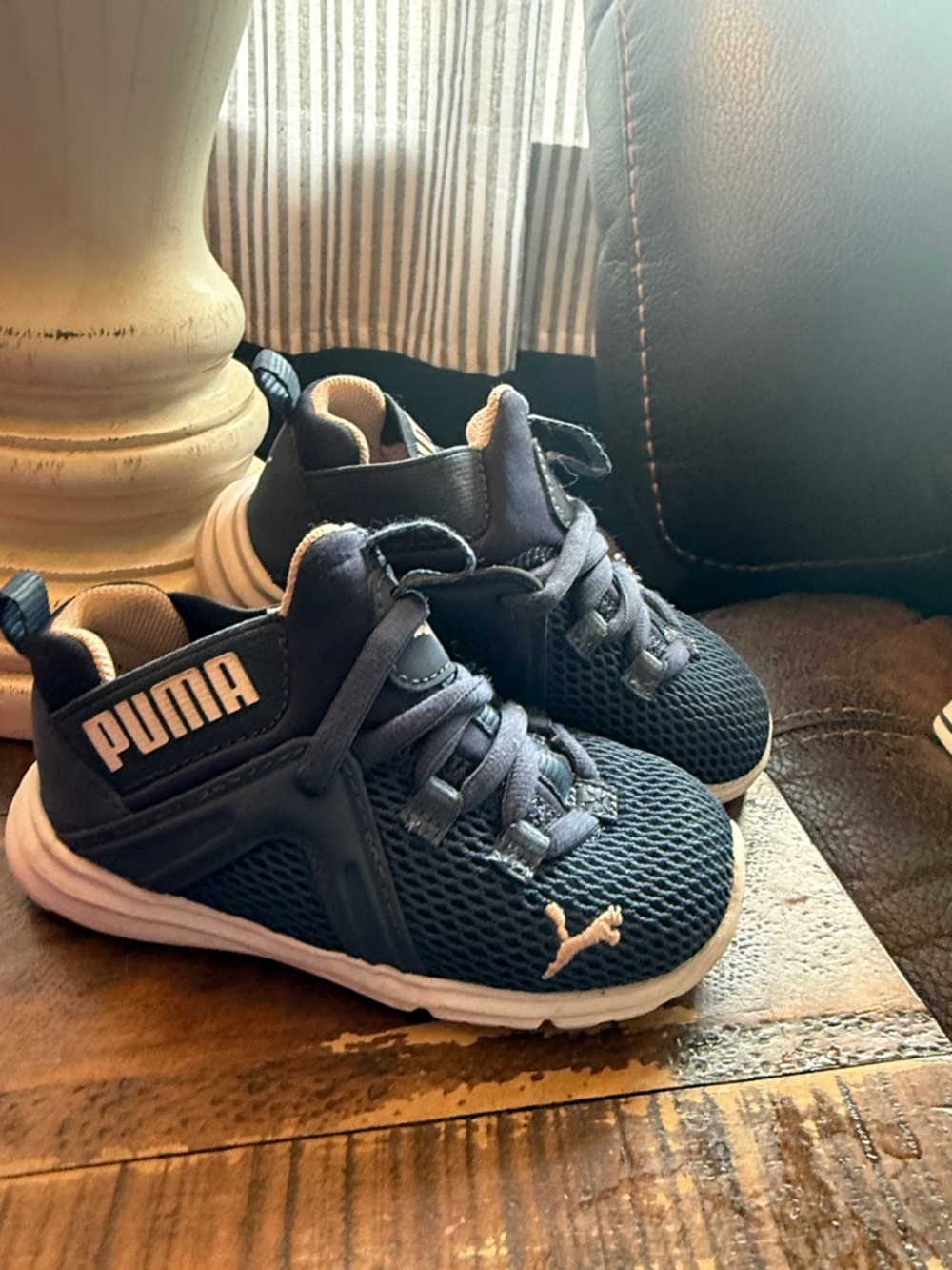 Puma Kids Navy and White Athletic Sneakers